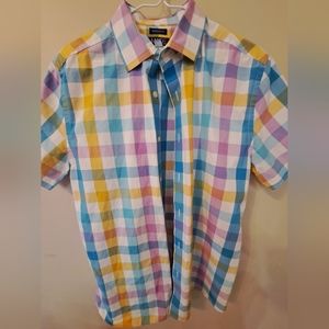MADE Cam Newton button down shirt short sleeve size M  multicolor